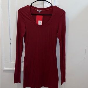 Splendid red long sleeve tunic